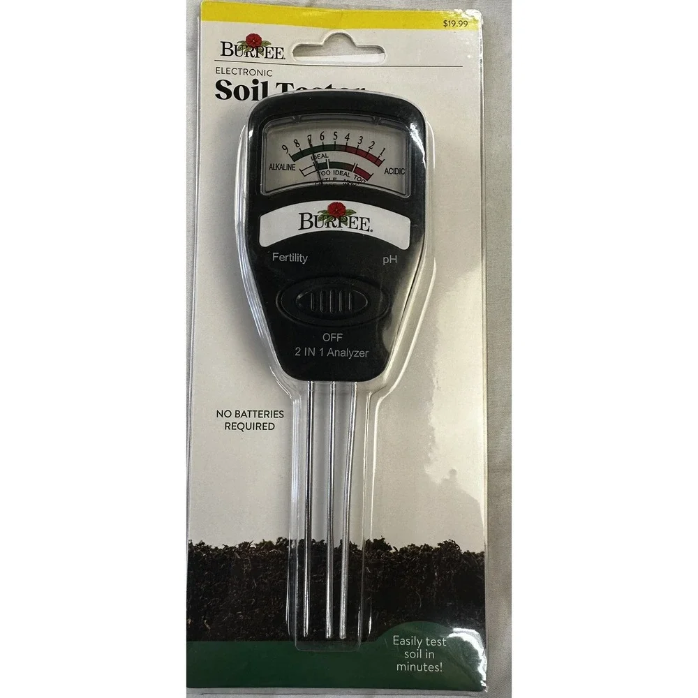Burpee Electronic Soil Tester For pH And Fertility Testing No Batteries Required